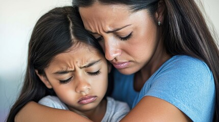 Emotional mother-daughter embrace home photography intimate setting close-up love and support