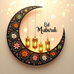 Festive Islamic Art – Intricate Eid Mubarak Calligraphy & Patterns