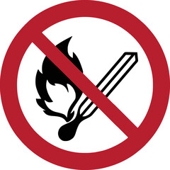 Forbidden to light a fire sign illustration