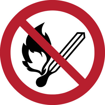 Forbidden to light a fire sign illustration