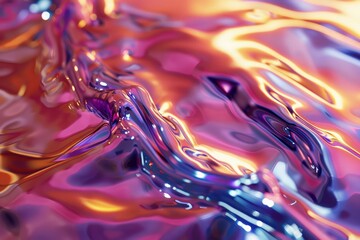 Fototapeta premium Photo of Holographic iridescent effect dry paint surface. Detailed image
