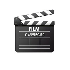 Obraz premium Realistic 3D Render of a Film Clapperboard for Movie Production and Cinema