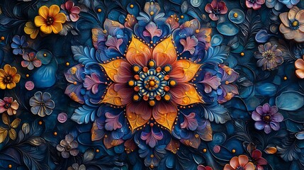 Colorful mandala expressive abstract artwork high resolution background