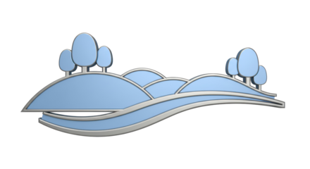 Isolated Stylish minimal landscape vector graphic design