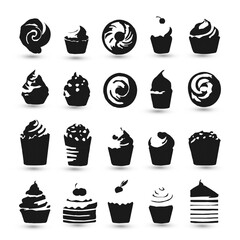 Set collection icon brand identity business catering bakery design idea