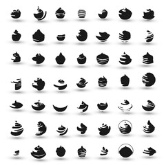 Set collection icon brand identity business catering bakery design idea