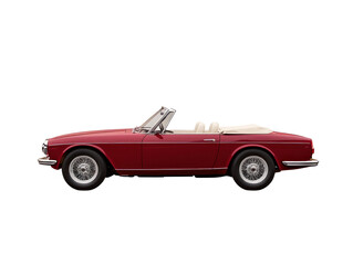 Vintage red convertible car scenic road automotive photography open air side view timeless elegance