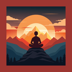 Peaceful Sunrise Meditation on a Mountain Peak