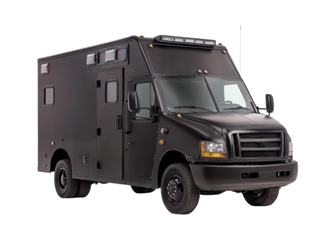 Urban emergency response vehicle showcase dynamic viewpoint and high-contrast security concept