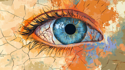 An abstract eye revealing hidden emotions. Hidden Connections. Illustration