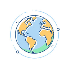Earth globe icon, symbolizing global ecology and care for the planet