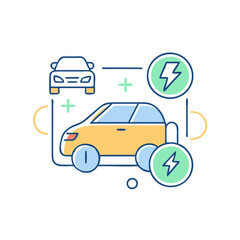 Fototapeta premium Electric car icon, symbolizing eco-friendly transport and sustainable mobility