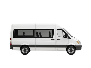 Commercial van transporting goods urban area vehicle image clear background side view efficient logistics concept