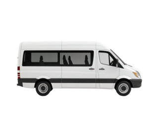 Commercial van transporting goods urban area vehicle image clear background side view efficient logistics concept