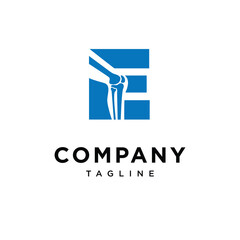 Letter E Knee Surgery Bone Logo Icon Vector