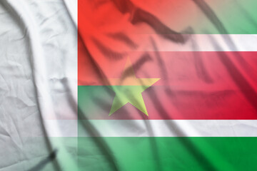 Madagascar and Suriname political flag transborder contract SUR MDG