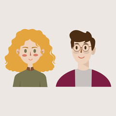vector flat illustration of a couple