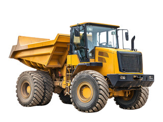 Fototapeta premium Construction equipment action urban site heavy machinery industrial environment side view robust design