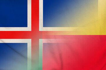 Obraz premium Iceland and Benin state flag transborder relations BEN ISL