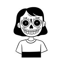 Engraved vintage illustration featuring a playful skeletal character in a black and white design