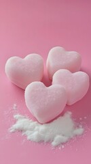 Obraz premium Pink Sugar Heart Bath Bombs Valentines Day