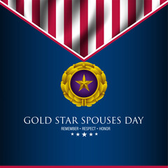 Happy Gold Star Spouses Day Design Background Illustration