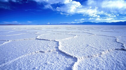 Aerial view of a wide landscape featuring a blue sky adorned with fluffy clouds.