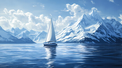 sailboat gracefully glides