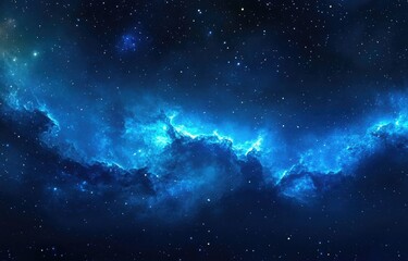 Cosmic nebulae expanse in deep space