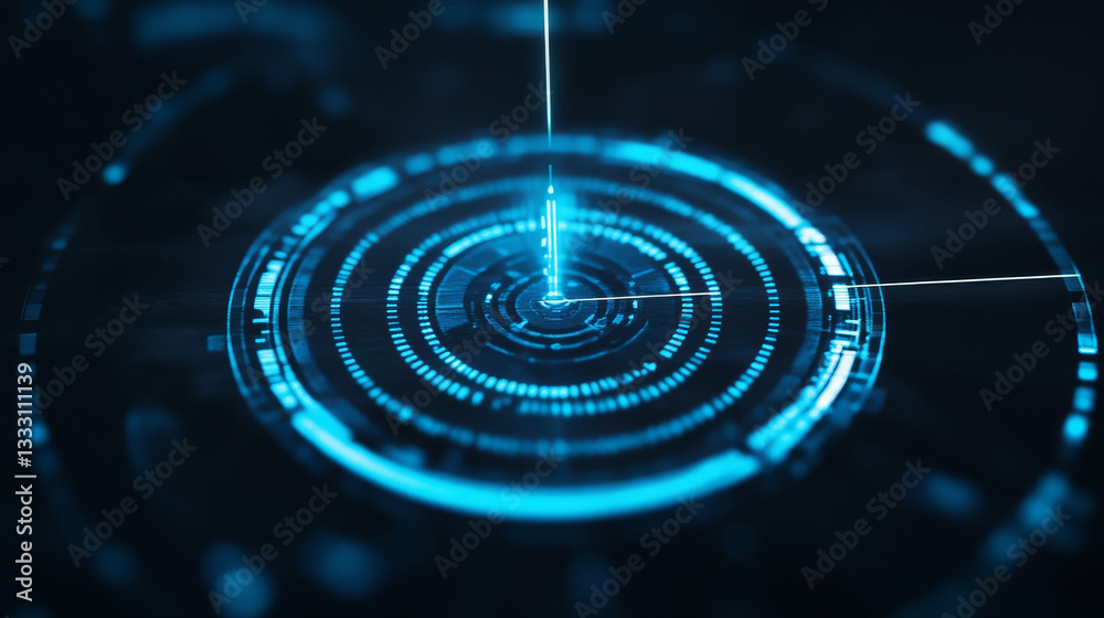Poster futuristic aim pointer. circle hud user interface element, weapon collimator round aim, digital focu