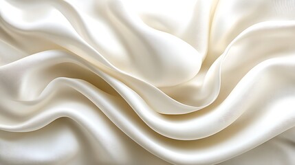 Obraz premium Delicate white fabric with fluid graceful waves and soft folds