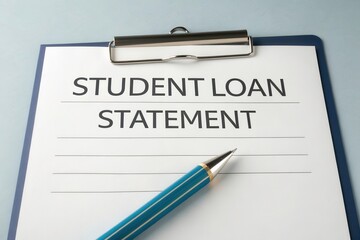 Obraz premium Student Loan Statement Shows Details of Education Debt and Repayment Options in Low Resolution Generative AI