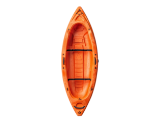 Kayaking adventure outdoor recreation water sports bright orange kayak aerial view fun and freedom