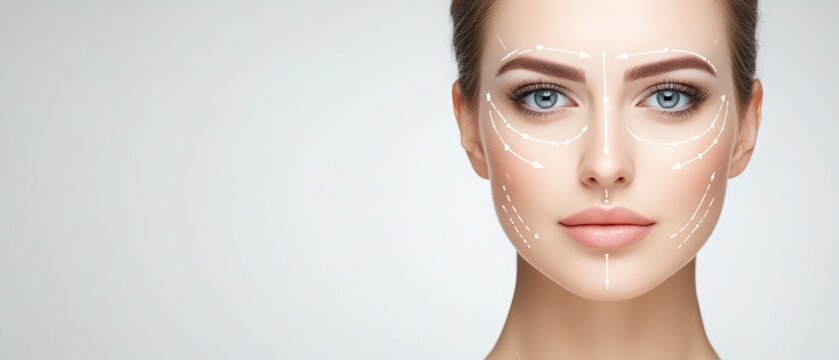 Facial aesthetic procedures clinic medical treatment clean environment front view skin enhancement concepts