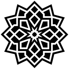 Islamic Tile Design Ornament Vector Illustration | Geometric Arabesque Pattern