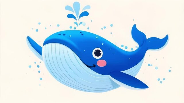 blue whale white background