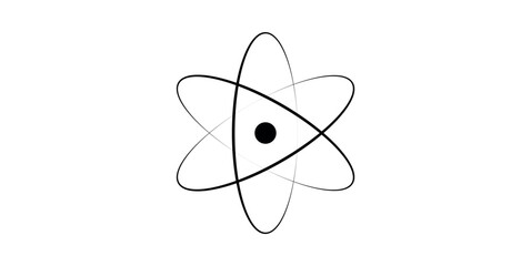 Atom icon chemistry. Atomic structure.
