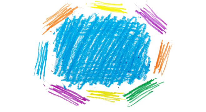 Blue Color Chalk Strokes Isolated on transparent background, 