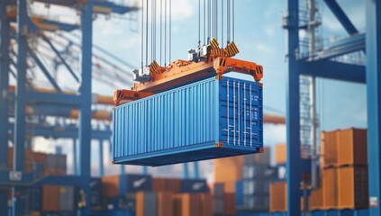Global Cargo Shipping: Container Transportation at a Busy Port