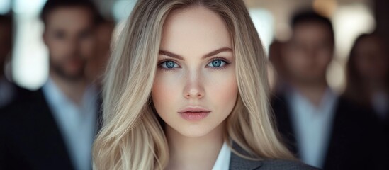 Portrait of a Confident Young Businesswoman with Blurry Background