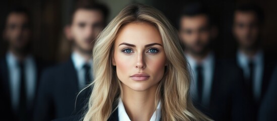 Confident Businesswoman Leading a Team