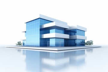 Fototapeta premium large building with a lot of windows isolated on white background
