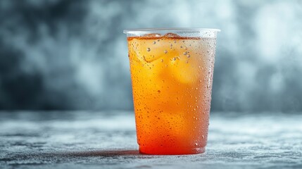 Iced beverage in disposable cup