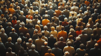 Fototapeta premium Diverse Crowd of People from Behind in a Conference Setting