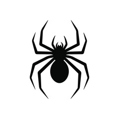 black spider silhouette isolated on white