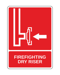 Obraz premium Firefighting Dry Riser Sign, Fire Protection Equipment Sign with Vertical Explanation - High Quality Vector Stock Image