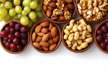 Organic Healthy Snacks: Almonds, Walnuts, and Dried Fruit Arrangement for a Protein-Rich Vegetarian Diet