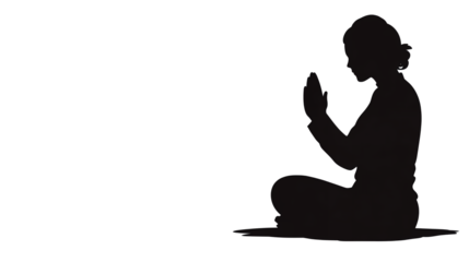 Eid PNG file transparent background – Silhouette of a person performing Eid prayer