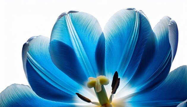 blue tulip flower on isolated background with clipping path closeup for design transparent background