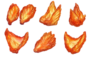 A Set of Perfectly Fried Chicken Wings with a Crispy Golden Crust: The Ultimate Comfort Food on transparent background